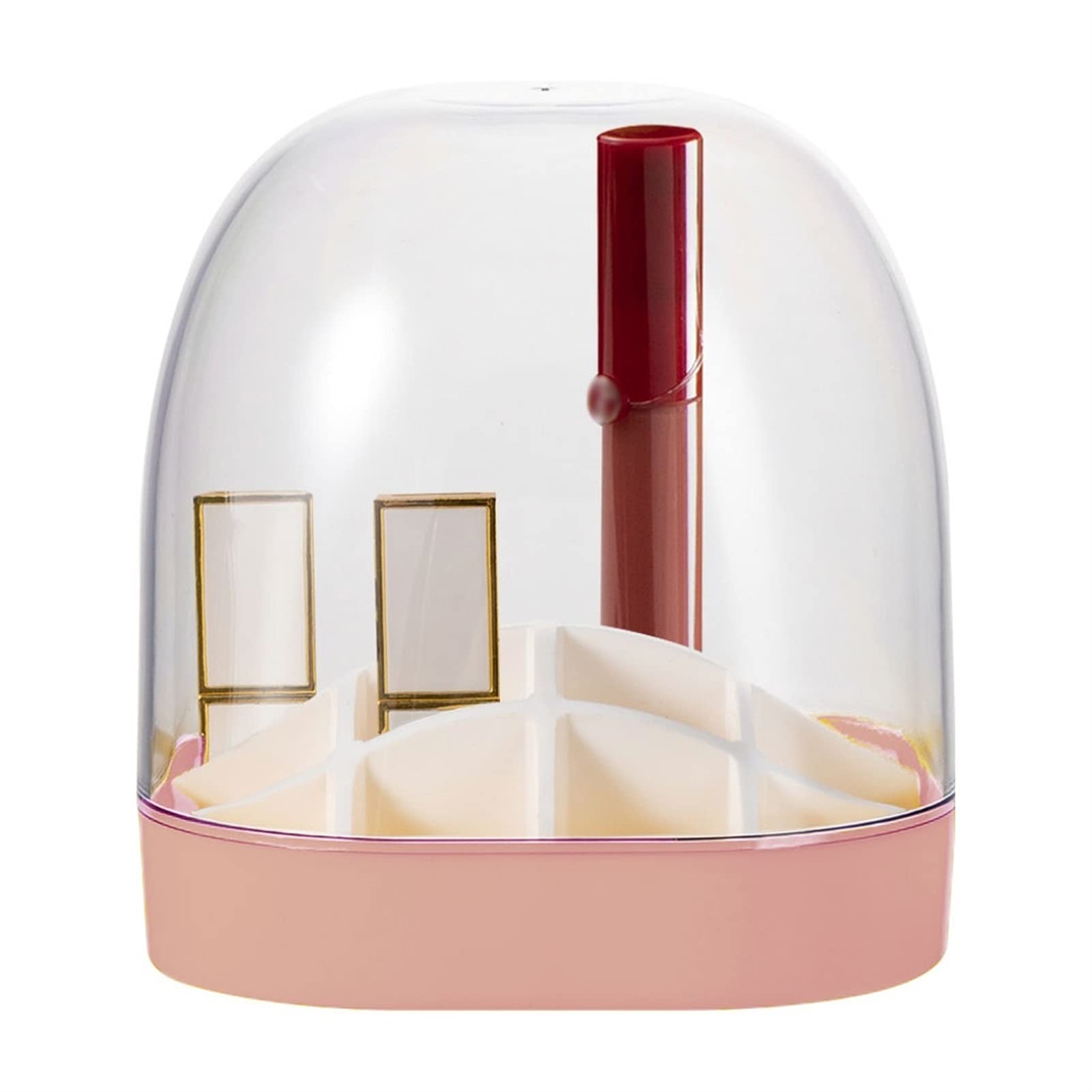 HDBCYUAZ Lipstick Storage Box Desktop Multi layer Lattice Rack Finishing Display Transparent Dressing Table With Lid(A)