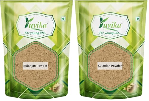 Image of Yuvika Kulanjan Powder - Paan Root - Alpinia Galanga Wild - Siamese Ginger - Thai Ginger Powder 100 Grams (Pack of 2)