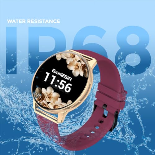 Image of GameSir Active 5 Smart Watch AMOLED Display 1.3 inch Screen, 360 * 360 Resolution, IP68 Waterproof with Multiple Watch Faces Bluetooth Calling Round Dial Smartwatch for Men & Women (Maroon)