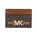 Michael Kors Reed Large Card Holder Wallet MK Signature Logo Leather (Brown MK)
