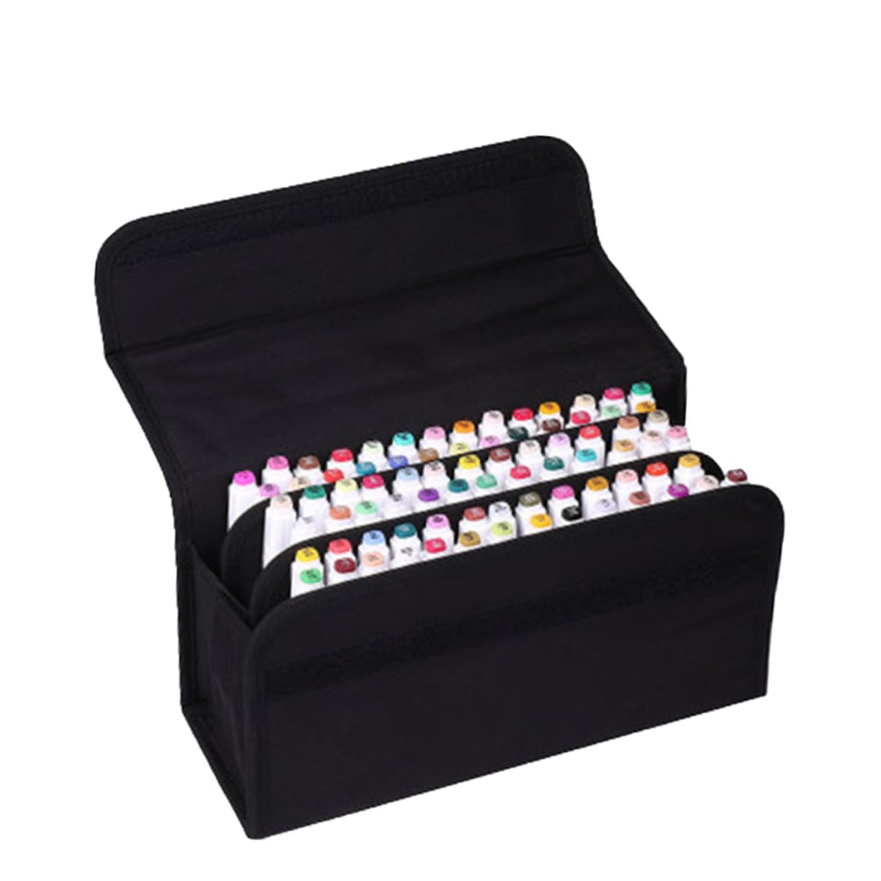 Custodia Porta Pennarelli con 80 Scomparti Nero, Organizer Portatile per Pennarelli da Disegno, Custodia Protettiva per Arte e Ufficio