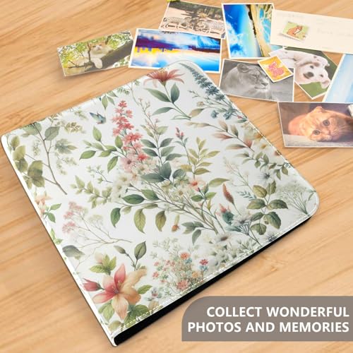 Álbum de Fotos Autoadhesivo DIY Scrapbook con Flores Acuarela, Botánico de Primavera, Encuadernado de 3 Anillos, 40 Páginas, 8x10 para Recuerdos miniatura 5