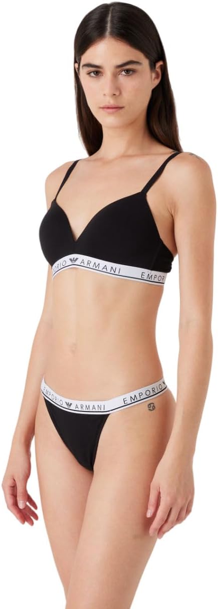 Emporio Armani Women's Iconic Logoband 2 Pack T-Thong