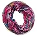 Produktbild styleBREAKER Feder Muster Batik Style Loop Schlauchschal, Crash and Crinkle, seidig leicht 01016064, Farbe:Pink
