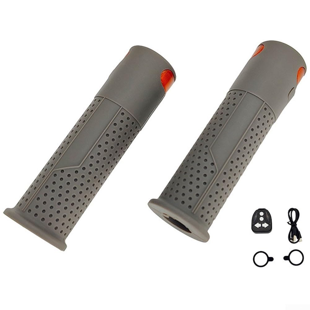 Poignées de guidon de trottinette électrique avec clignotant gauche et droit pour Xiaomi Pro 1S Pro 2 Mi3 Silicone ABS Noir Gris 135 mm 0,33 W 3,7 V – 4,2 V (Gris)