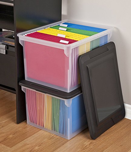 Sterilite File Box Clear Base With Black Lid #TOP1