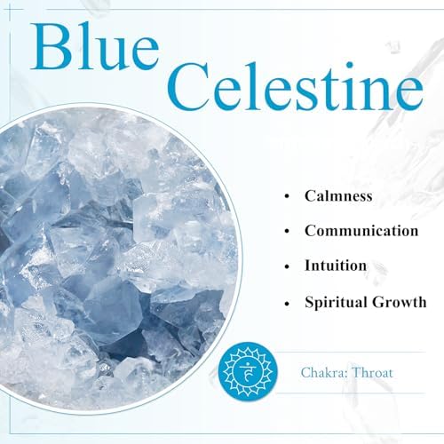 mookaitedecor 91-100mm Celestite Crystal Love Heart Stone Blue Crystal for Love Reiki Healing Crystal Heart Ornament for Home, Love Stones and Crystals Heart Gift for Mum Women Friend Valentine's Gift - View 5
