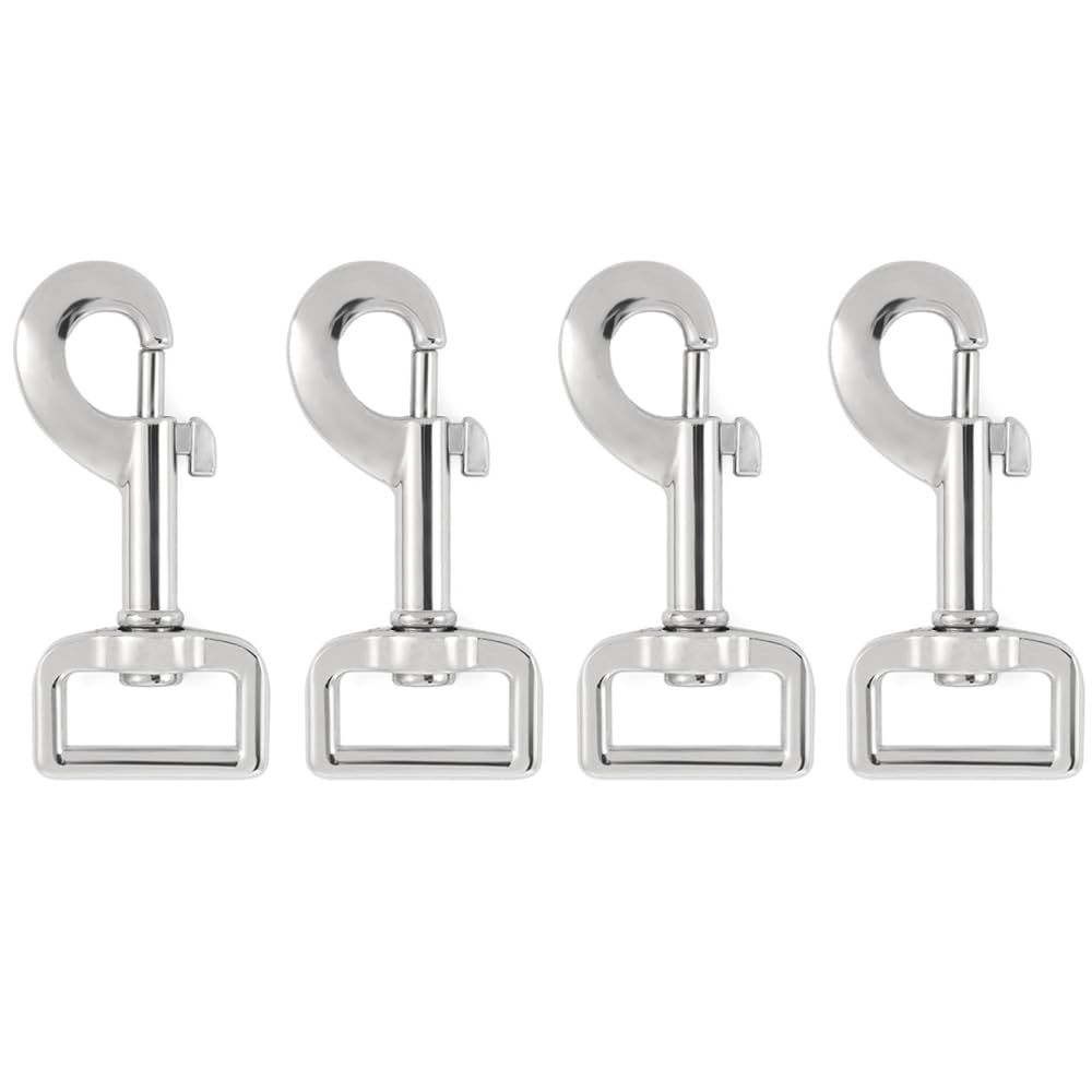 Schnappverschluss Ganzoo Scheren-Karabiner Haken 2er Set - Mit Drehgelenk Für Hundeleinen & Paracord - Silber Matt Paracord Karabiner