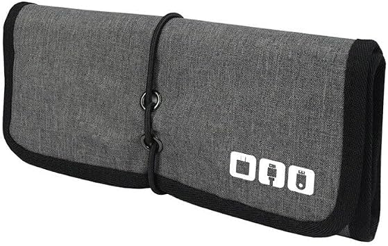 Travel Electronic Cable Bag Organizer Storage Roll-up Bag Charger Cords