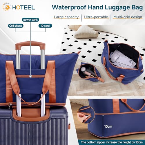 Image of Hoteel Luggage Set 6 Piece, 4-Year Warranty, PC+ABS Suitcases with Wheels Hard Shell Suitcase with TSA Lock, Including Waterproof Luggage Bag, Travel Maletas for Men and Women, Blue(16 /20 /24 /28Inch)