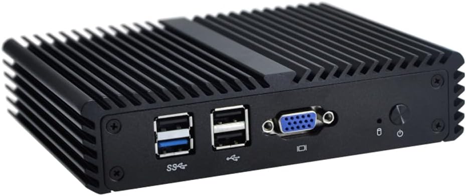 Four LAN Mini PC with 8GB RAM 128GB SSD, VGA, 4 USB Port, Celeron j1900 Processor Quad Core 2 GHz, Fanless Mini PC Soft Router
