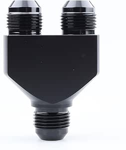 AC PERFORMANCE Black Aluminum Male -10 AN to AN10 Male Coupling Union Y ...