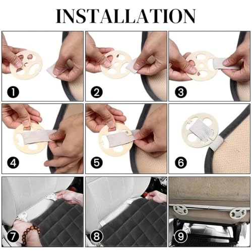Image of Breathable Car Seat Cushion Cover Set with Memory Foam Padding & Storage Pouch - Universal Anti-Slip Front and Rear Seat Protector Mat for Cars, SUVs and Sedans (Black Combo)