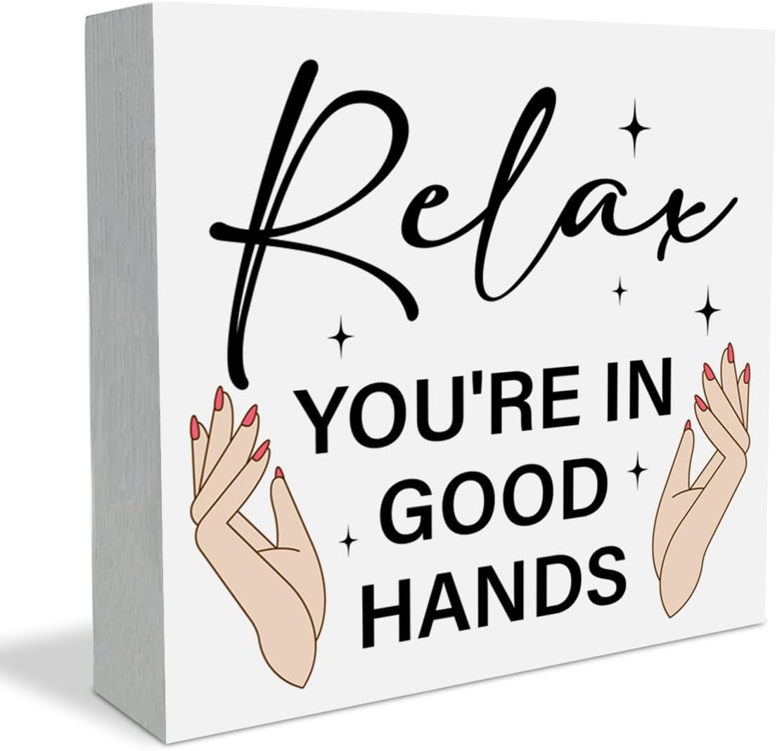 Beauty Shop Decor, Salon Decor for Hair Stylist Nail Lash Tech Esthetician, Massage Spa Room Nail Room Desk Accessories Wood Plaque Sign