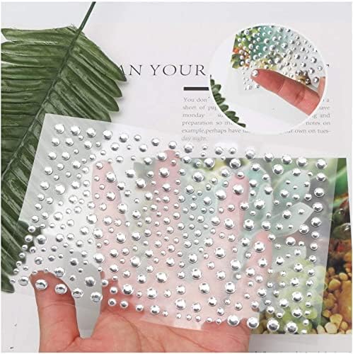 6 Sheets 2100 Pcs Clear Rhinestones Stickers Self Adhesive Bling Gems Jewels Stickers, Stick on Rhinestone Strips for DIY Craft&Art Project,Decorate Face Body,Home Decoration (3-6mm)