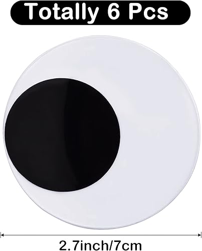 Miniatura 2 de Cinvo Ojos pegajosos medianos de 2.7 pulgadas, autoadhesivos, ojos grandes y pegajosos de 2.8 in, ojos grandes y pegajosos para fiestas, decoración