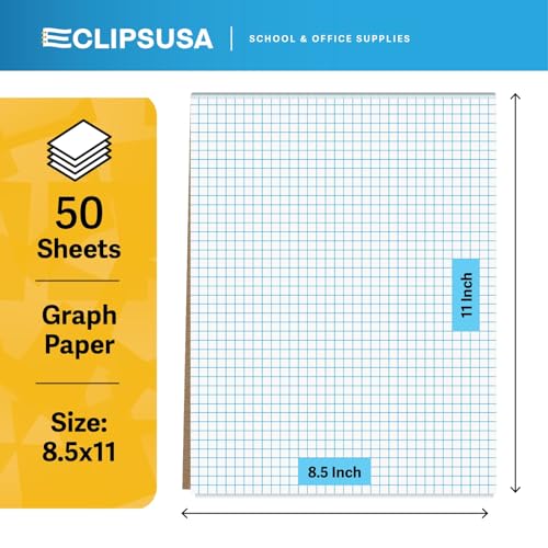 Papier graphique quadrillé E-CLIPS USA | Bloc de papier à dessin 50 feuilles