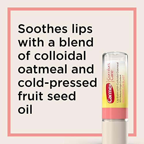 Carmex Bastões de Protetor Labial Comfort Care com Aveia Coloidal, Sabor Explosão de Melancia, 4 Uni
