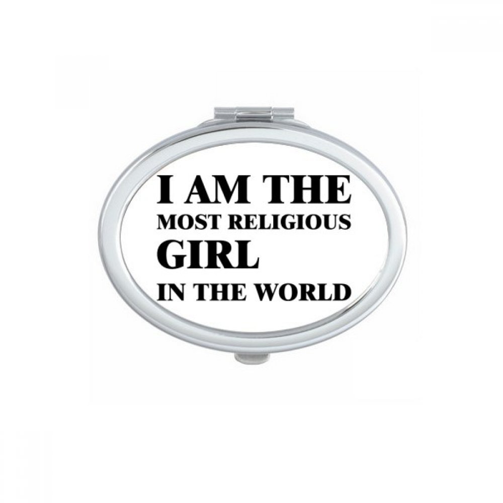 Miroir compact fille religieuse DIYthinker ovale portable et mignon pour sac à main