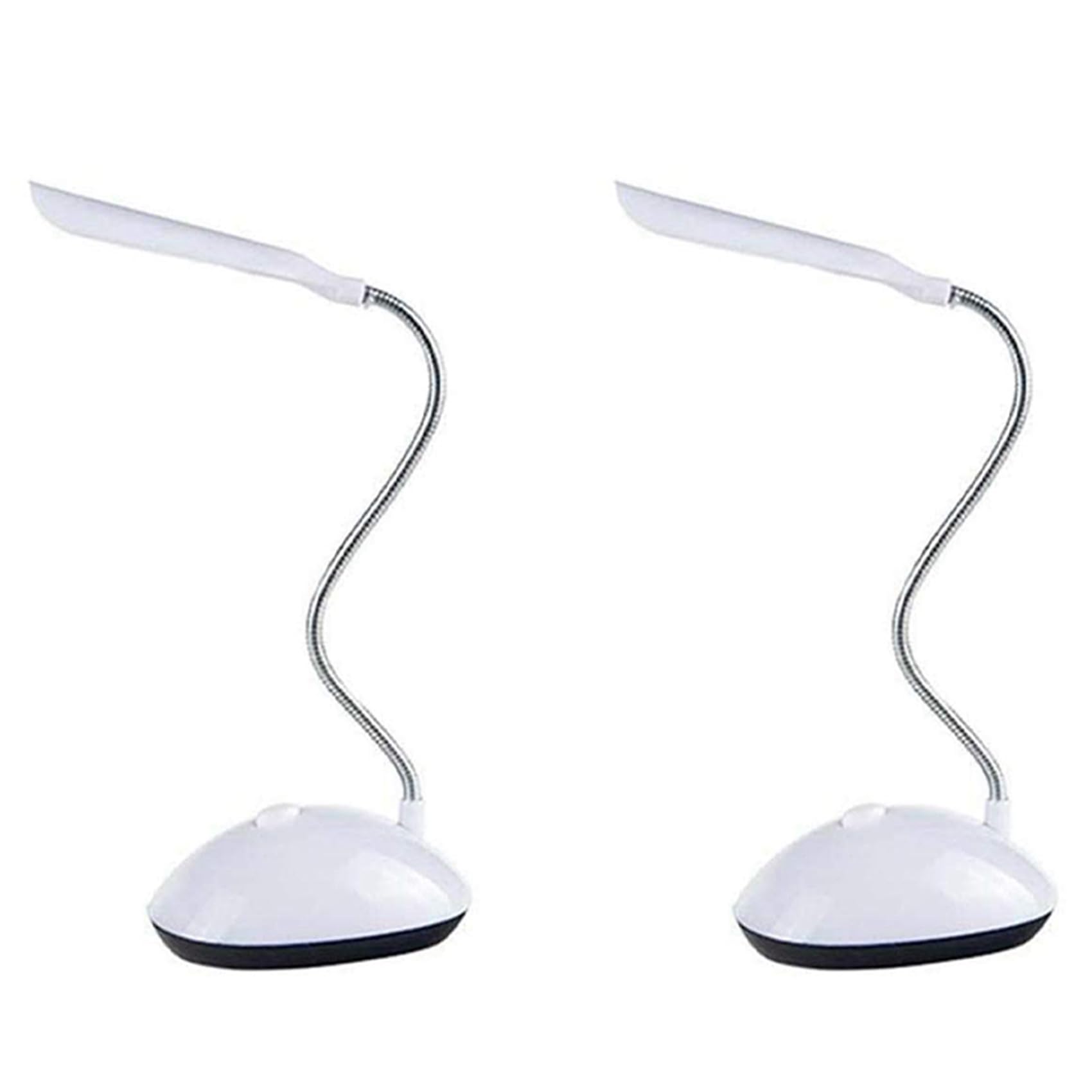 Vjsujehgy 2X Light LED Desk Lamp 360 Degree Rotating Eye Protection Kids Student Reading Light LED Desk Lamp for Home,White
