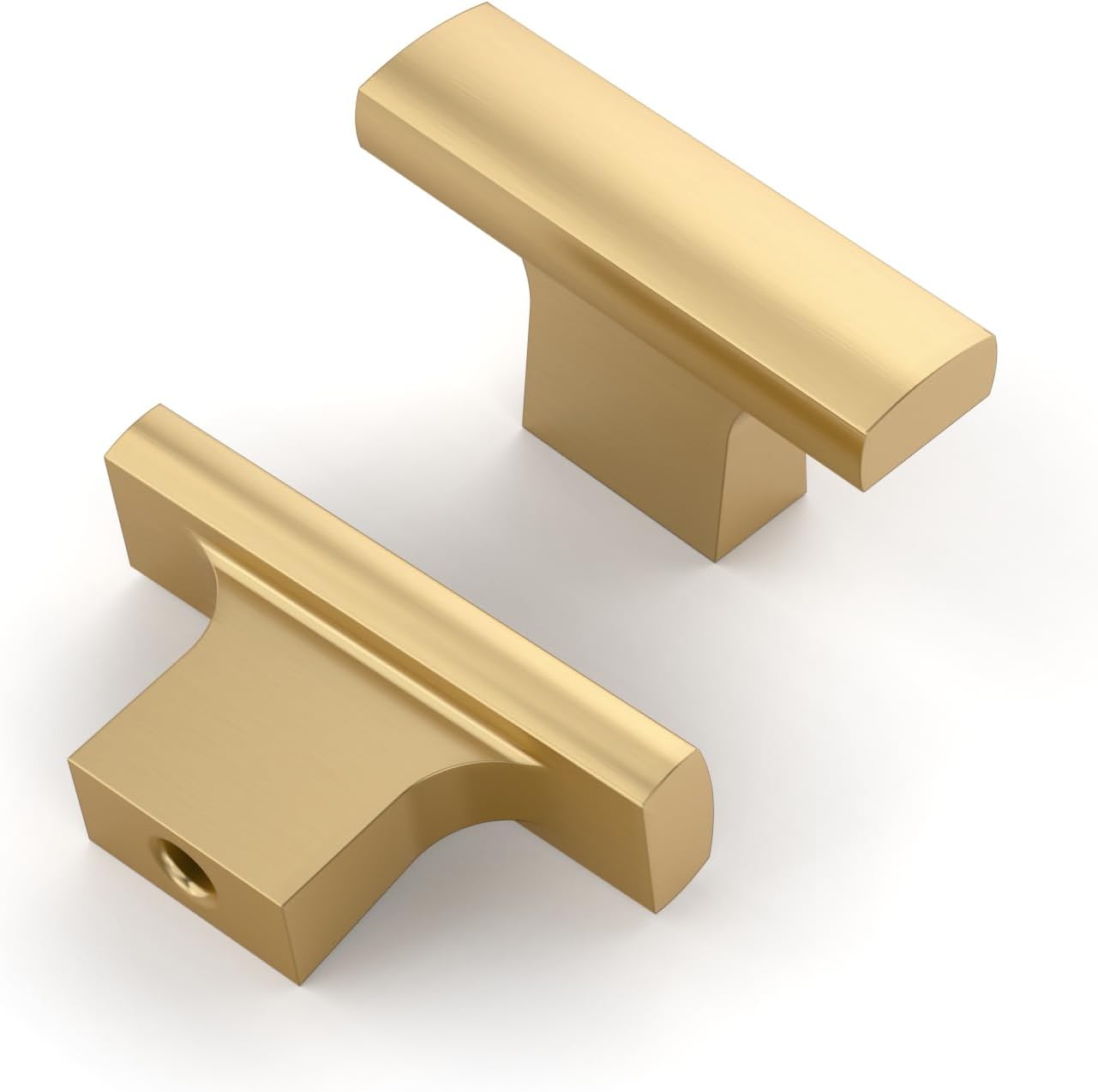 Amerdeco 10 Pack Champagne Bronze Cabinet Knobs 2 Inch (50MM) Single Hole Cabinet Pulls Kitchen Cabinet Knobs Drawer Knobs T Bar ZH0026