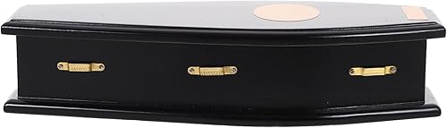 Miniatura 3 de MAGICLULU 1 caja de anillo de ataúd de madera para Halloween, decoración de ataúd negro, caja de dulces espeluznante para fiesta