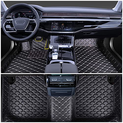 Rasiarpio Car Floor Mats Accessories For Is 2013-2017 Full Set Protection All Weather Car Carpets Non-Slip Luxury Leather Floor Liners Black Beige #TOP4