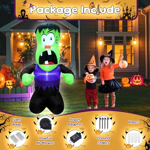 4FT Halloween Inflatable Decor Giant Ghost with LED Lights - image 4