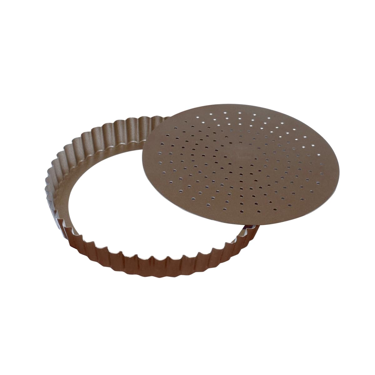 Moule tourtière cannelée perforée Gobel antiadhérente fond mobile 24cm