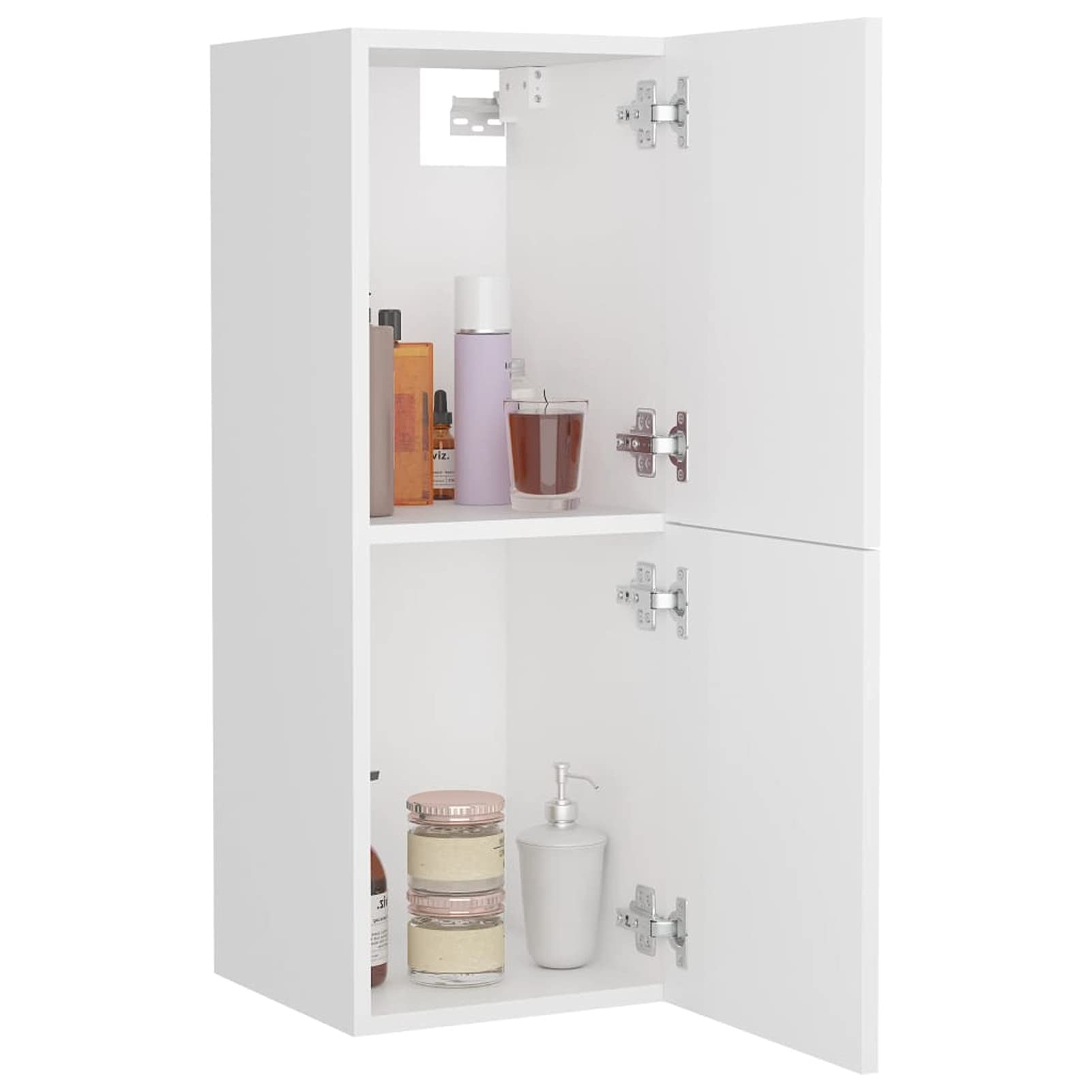 Festnight Armario de Baño Suspendido Blanco 30x30x80 cm - Columna Lavabo, Mueble Pared