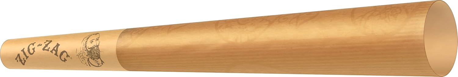 Zig-Zag Mini Natural Unbleached Pre Rolled Cones - 70mm, 12 Pack (24 Cones per Pack) | Easy Fill, Slow Even Burn | prerolled