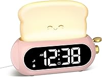 Netzu Cute Kids Alarm Clock with Night Light, 10 Tones, Snooze, Nap Timer, Adjustable Brightness - Bedroom Gift for Girls Teens
