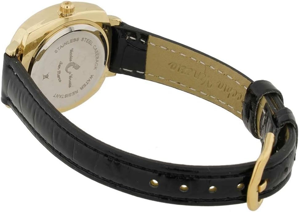 Glass Of Venice Murano Glass Watch Millefiori with Leather Band Square Case - Black Multicolor