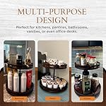 2 Tier Lazy Susan Organizer – 12" Bamboo Rotating Spice Rack Organizers with Adjustable Height Turntable for Cabinet, Pantry, Medicine Cabinet, Kitchen, Spinning Bathroom Counter Top Organizers - Image 3