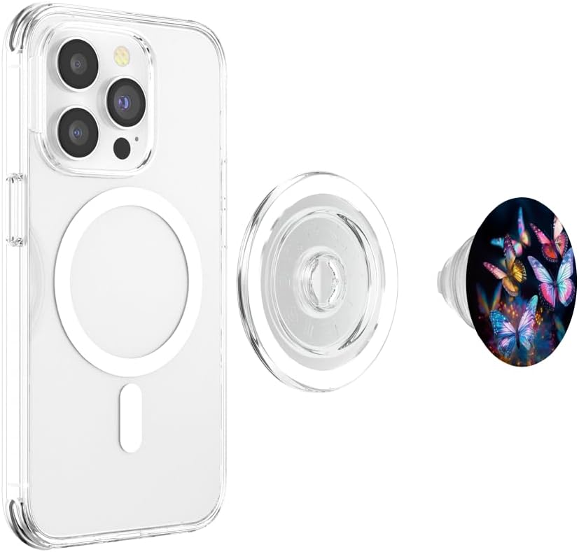 Bright Colored Blue Butterflies Butterfly PopSockets MagSafe PopGrip for iPhone