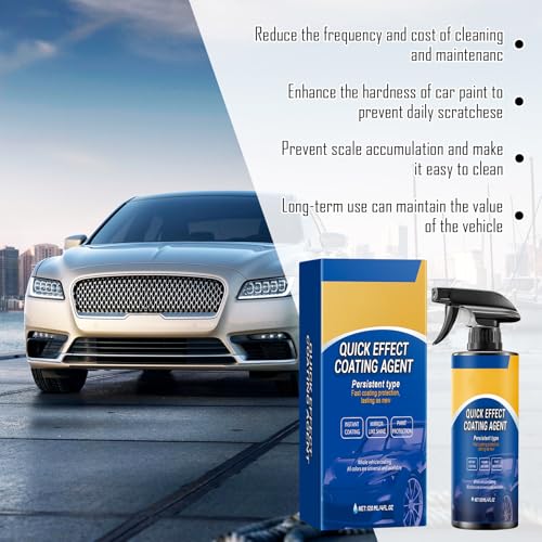 Yooyan 2 Stück Quick Effect Coating Agent, 3 In 1 Hochschutz-Auto-Beschichtungsspray, Multifunktionales Autos Kratzer Entferner, Persistent Type Kratzerentferner, Aufhellen und Schützen für Auto