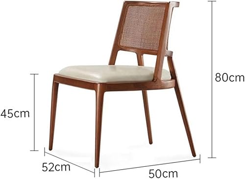 Miniatura 3 de sillas de comedor Vintage Madera maciza Silla de comedor Hotel Restaurante Paquete Suave Ocio Respaldo Ratán Cocina moderna