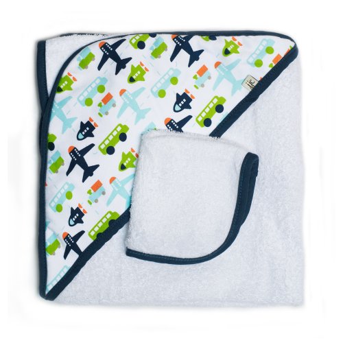 Jj Cole Two-Piece Hooded Towel Set White Vroom
