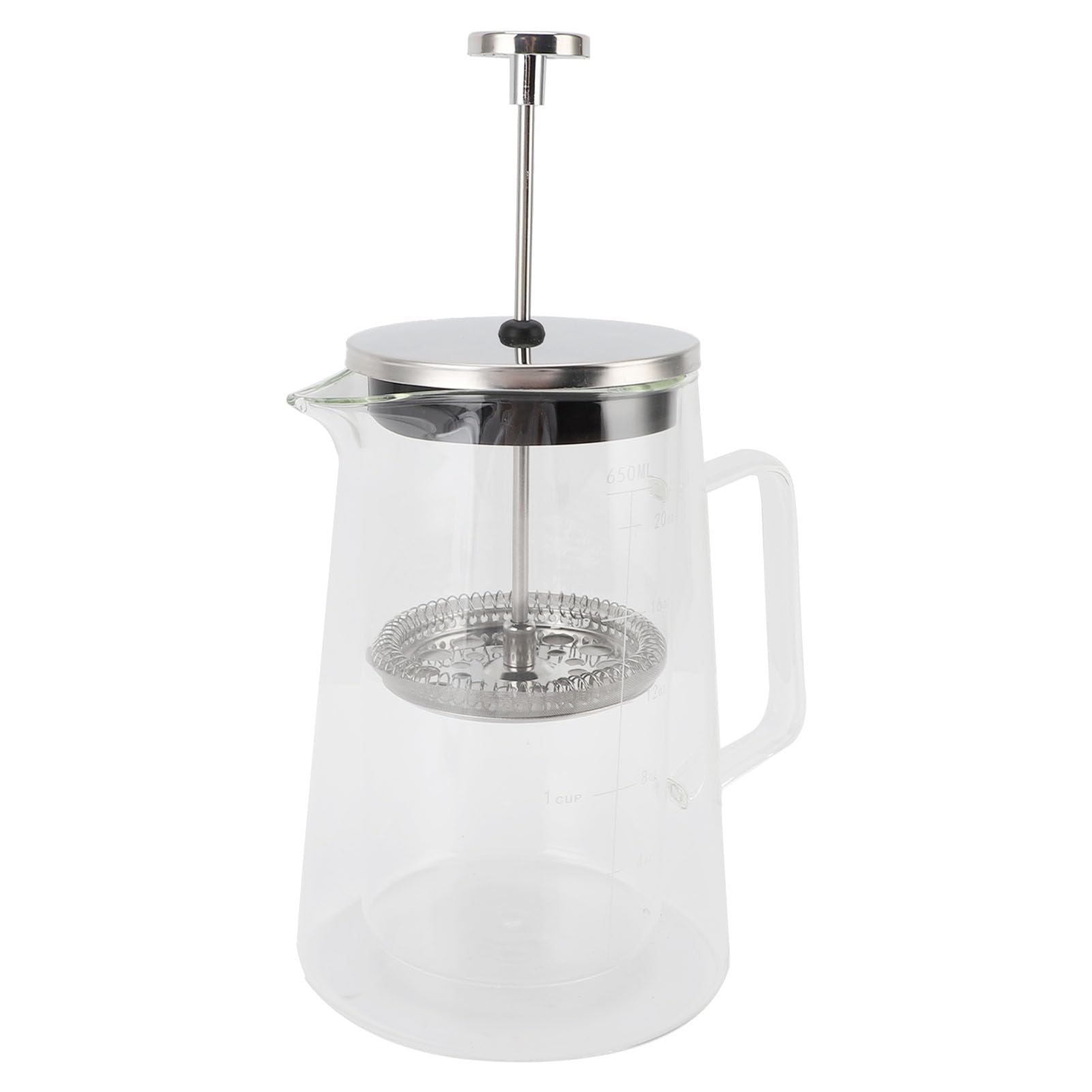 Yctze Cafetière à Presse Française 650ML - Presse Française en Verre à Haute Teneur en Borosilicate, 650 Ml, Cafetière en Verre à Haute Teneur en Borosilicate, à Double Paroi, café