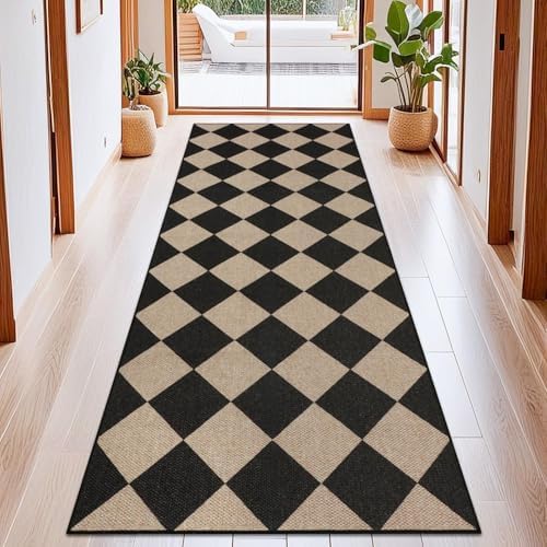 TUKDAK Weben Teppich Läufer Flur rutschfest 80x200cm, Waschbar Küchenteppich, Flurläufer Modern, Teppichläufer, Küchenläufer, Flur Teppich, Flurteppich für Küche, Eingang, Wohnzimm