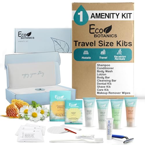 Eco Botanics Amenity & Accessory Kit | 0.85 oz Travel Size Shampo...