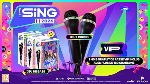Let's sing 2026 +2 Mics Switch jeu vidéo chant micros USB inclus
