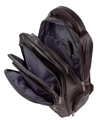 Mochila Executiva Marrom Notebook Rodinha Carrinho Impermeável Em Poliuretano Unissex Trabalho Facul