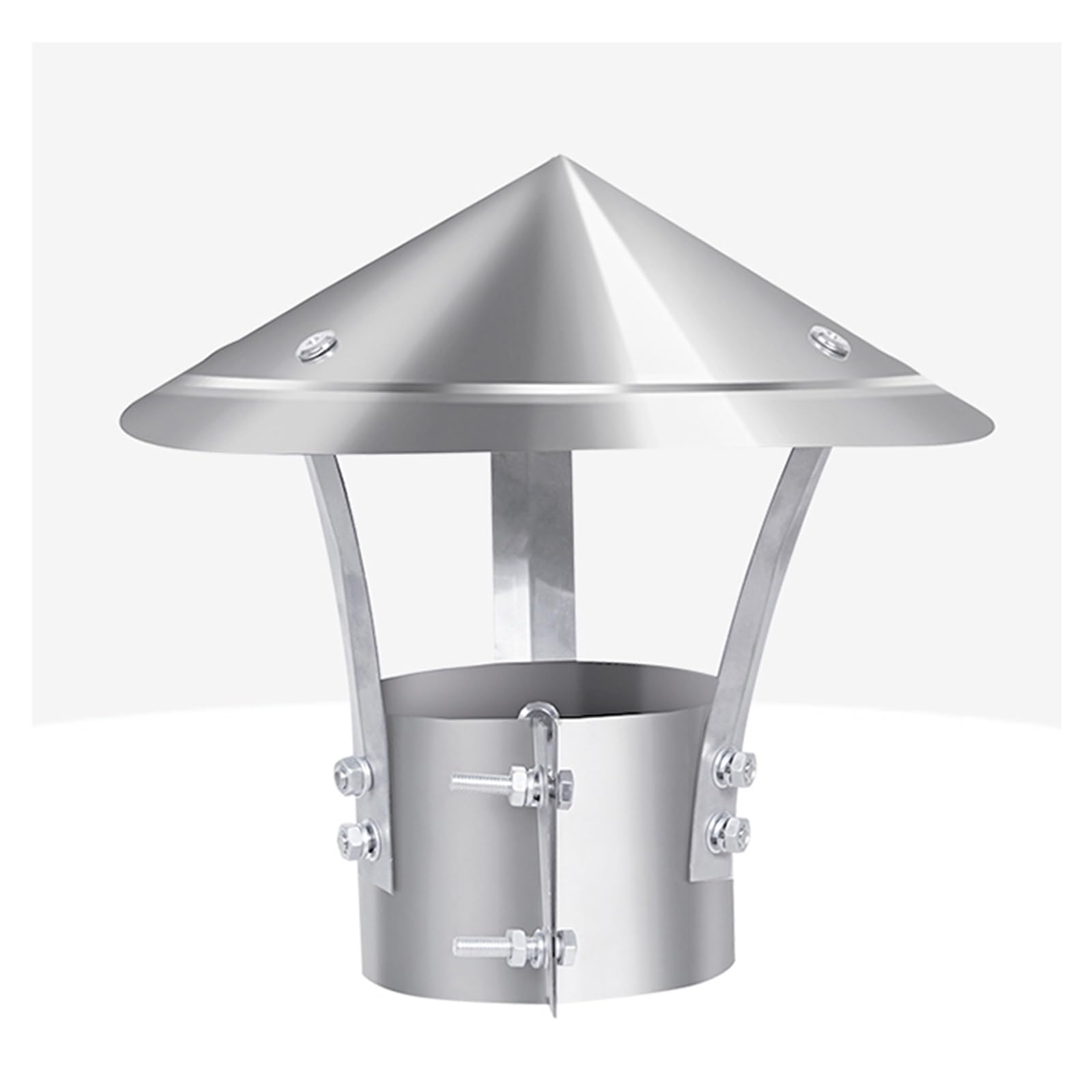 Tappo per camino zincato, copertura per canna fumaria superiore a cono, copertura antipioggia in acciaio inox per protezione camino e camino