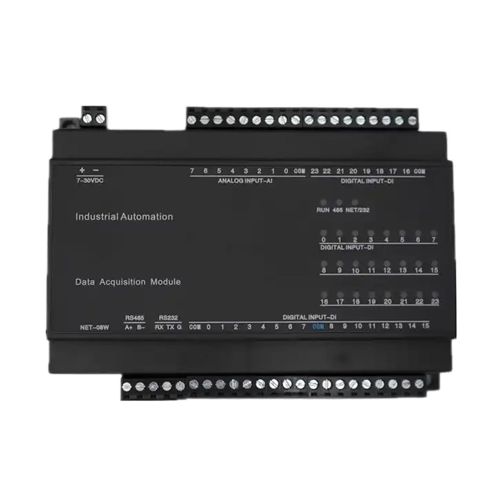 Module d'entrée de commutation 24DI 8AI avec acquisition de données Ethernet et RS485 pour PLC