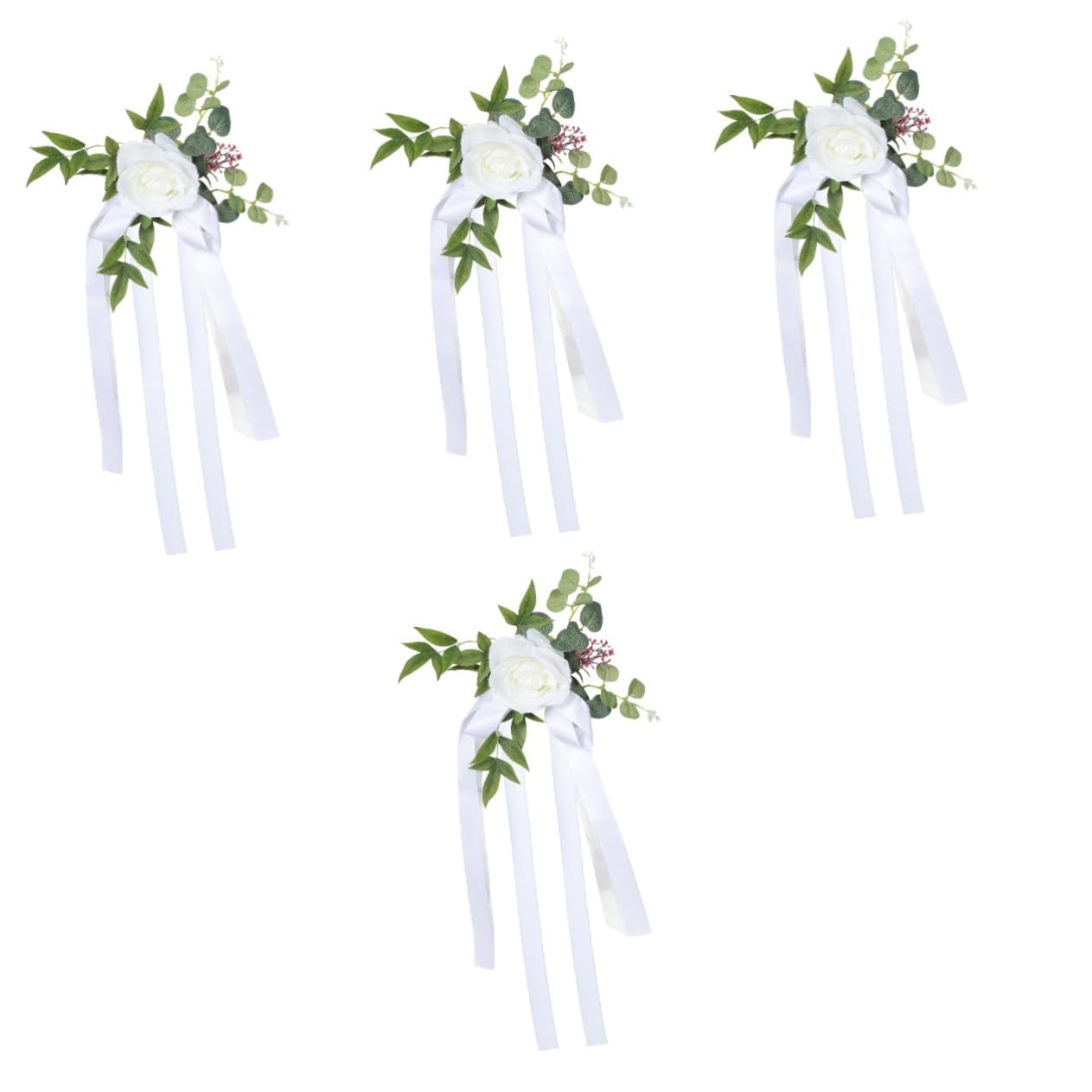 ABOOFAN 4 Stück Dekorative Stuhllehnenblumen Hochzeitsdekorationen Außenstühle Künstliche Blumen Hängende Blumen Künstliche Dekoration Dekorative Außendekoration Bankettstuhl