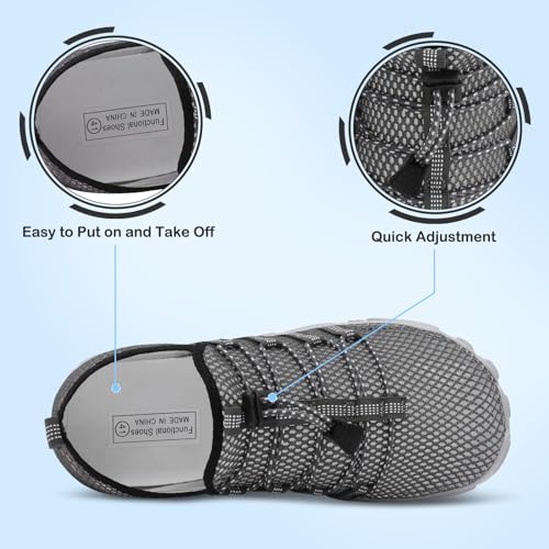 Image of L-RUN Barefoot Water Shoes Women Mens Aqua Sock Athletic Hiking Water Sports Shoes for Swim Beach Pool Sand Diving Walking