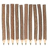 MultiBey 10 Pack Natural Wooden Ballpoint Pens, 6.7' Long Branch Ballpoint Pen, Pine Wood Pen Black Ink Pens Bulk for Office School Writing, Camping Gifts & Party Favors (17cm Long)