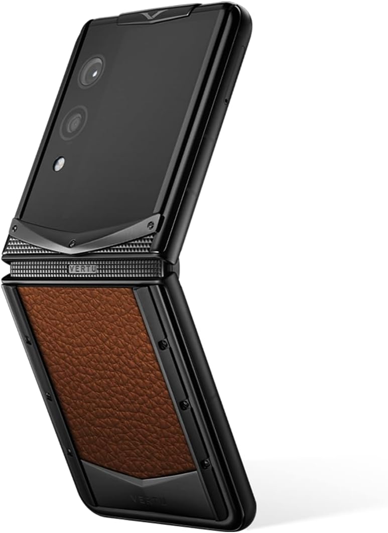 Quantum Flip Calfskin Series Android Smartphone, Snapdragon 8 Gen 4, 6.9" OLED 120Hz Display, 16GB RAM 1TB Storage, Quantum Privacy System,65W Fast Charging,Dual Screen Design(Caramel Brown)