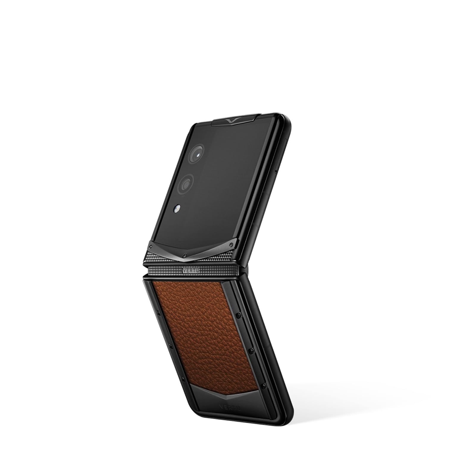 VERTUQuantum Flip Calfskin Series Android Smartphone, Snapdragon 8 Gen 4, 6.9" OLED 120Hz Display, 16GB RAM 1TB Storage, Quantum Privacy System,65W Fast Charging,Dual Screen Design(Caramel Brown)